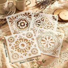 reusable mediterranean tile stencil for wall painting