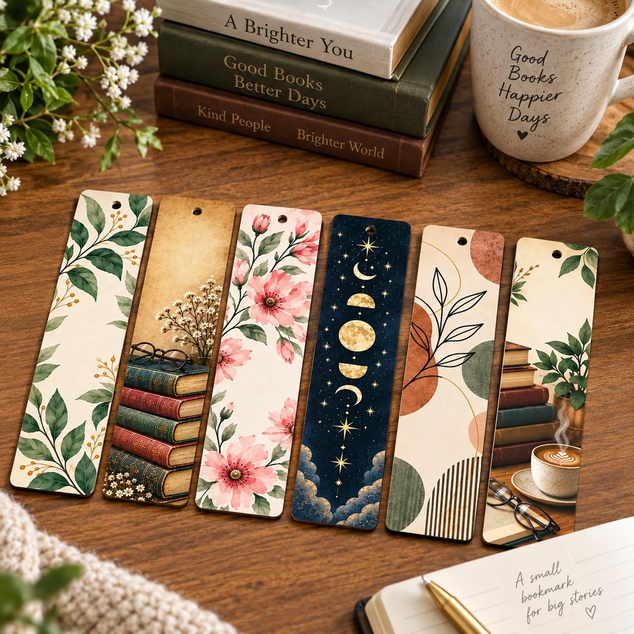 wooden bookmarks for reading and journaling