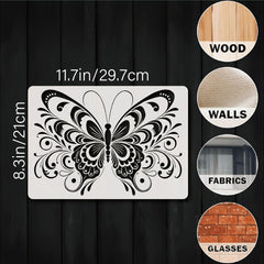 butterfly stencil for wall and canvas painting