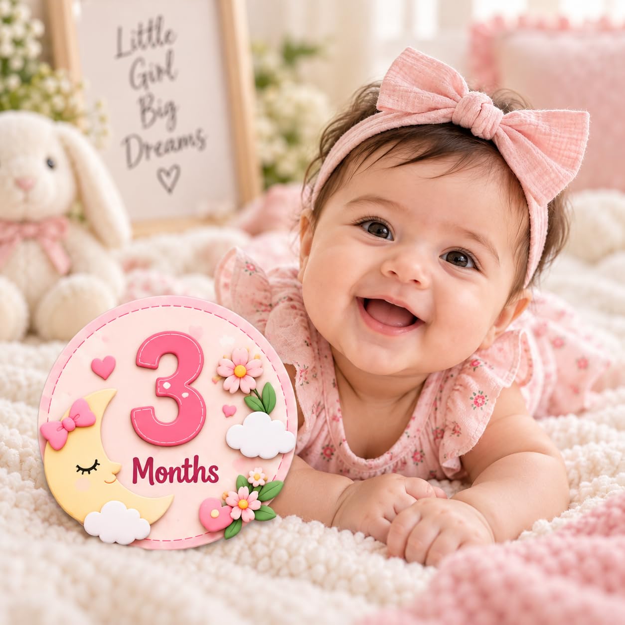 Monthly milestone wooden cards for newborn baby