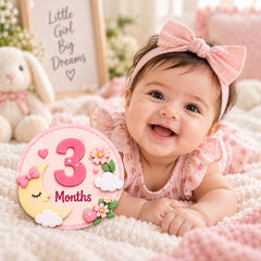 Monthly milestone wooden cards for newborn baby