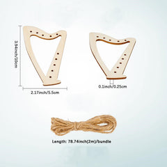 unfinished wood harp craft blanks