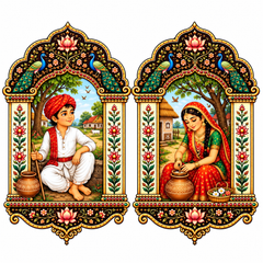 Decorative Rajasthani jharokha wall hanging for entrance