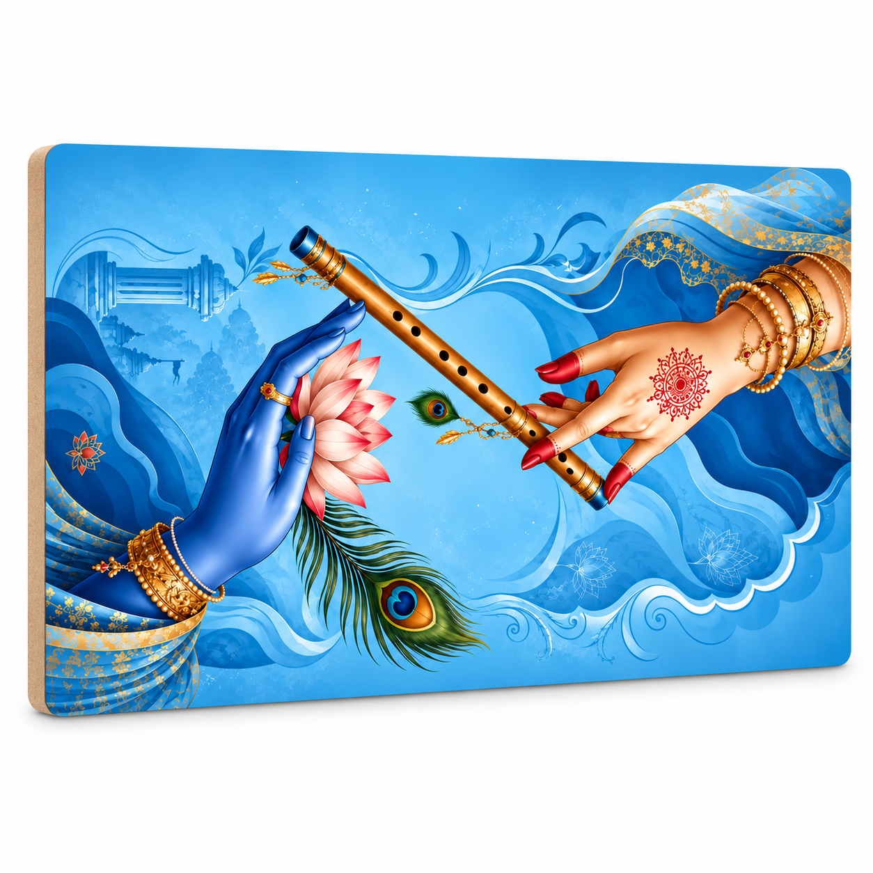 Radha Krishna divine wall decor for pooja room