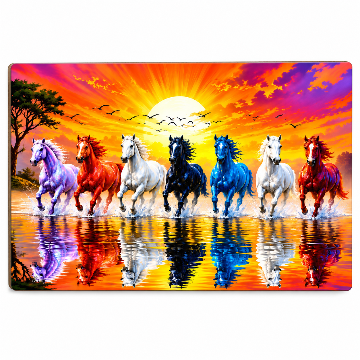Seven horses MDF wall decor for living room