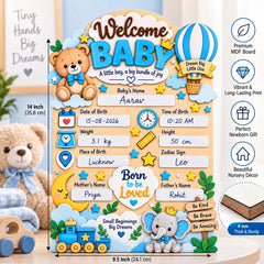 Welcome baby birth announcement wooden board