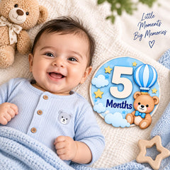 Monthly milestone wooden cards for newborn baby