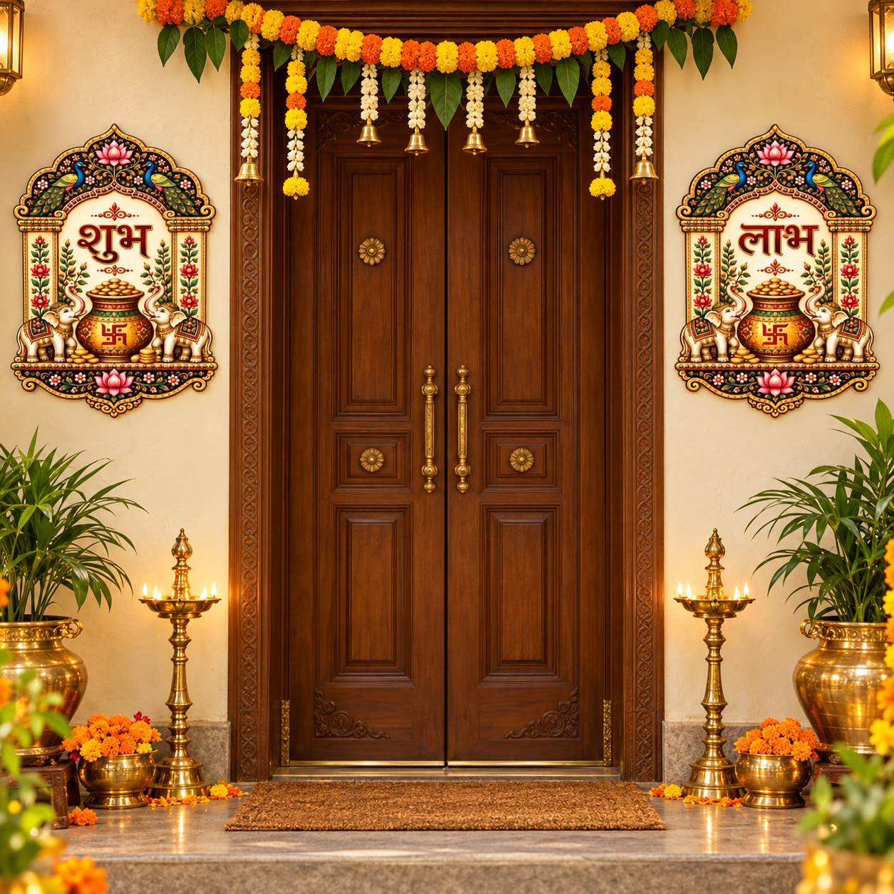 Diwali Shubh Labh door hanging decoration for home entrance