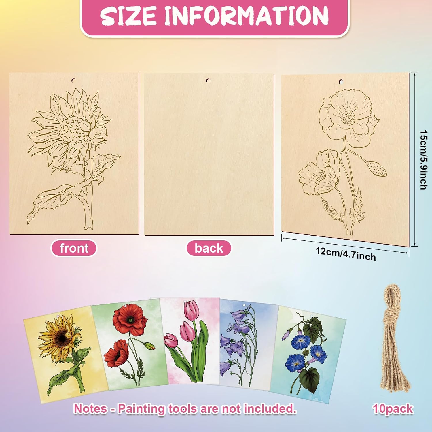 unfinished wooden flower cutouts