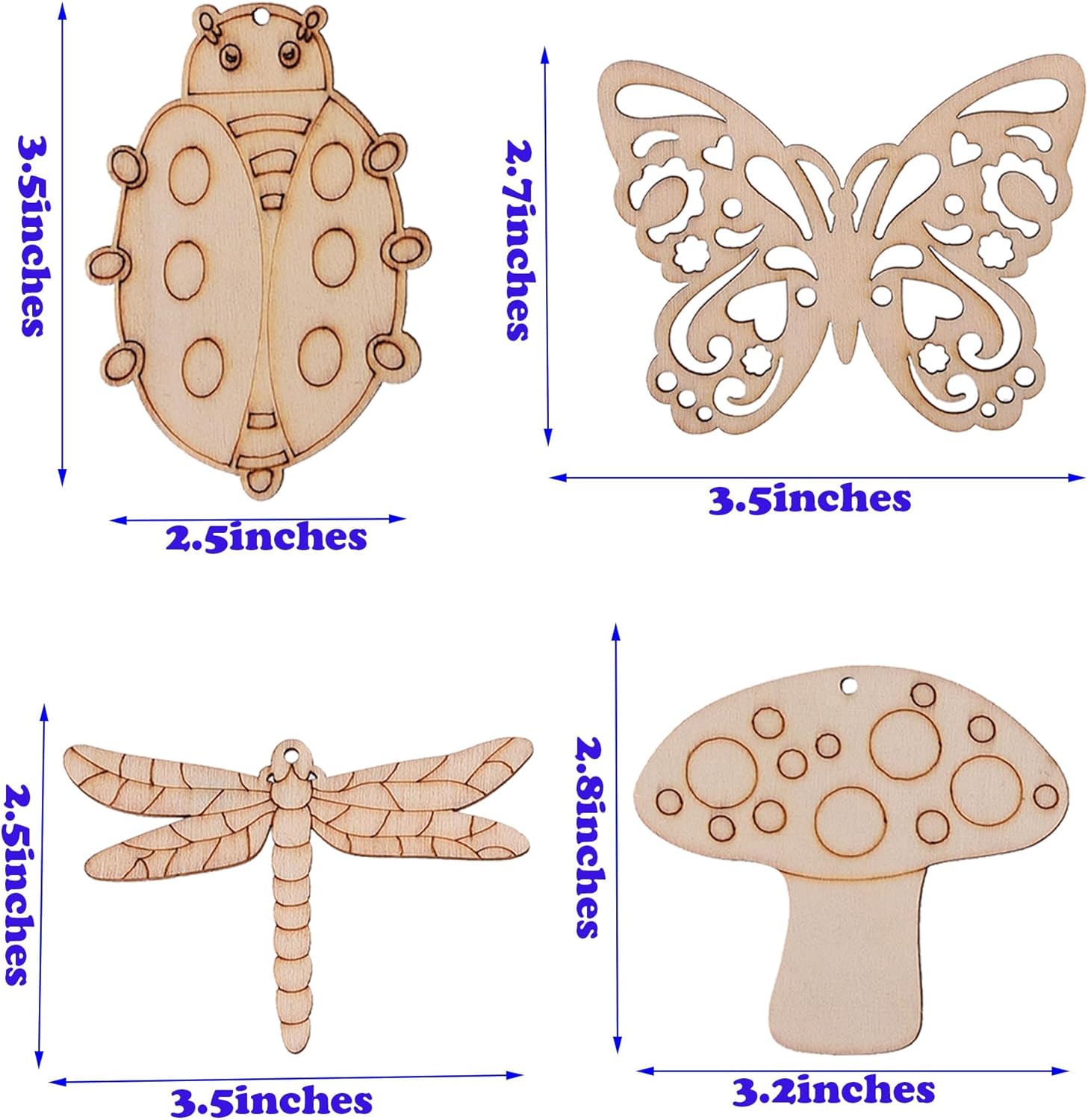 unfinished wood craft shapes