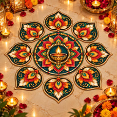 Diwali rangoli decoration for floor