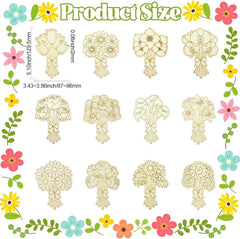 unfinished wooden flower cutouts