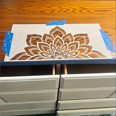 reusable floral mandala stencil for wall painting