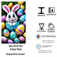 glossy aluminum bunny wall print