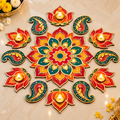 floral mandala rangoli decoration for home