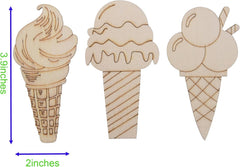 unfinished wood ice cream shapes