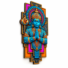 3D layered Hanuman wall hanging