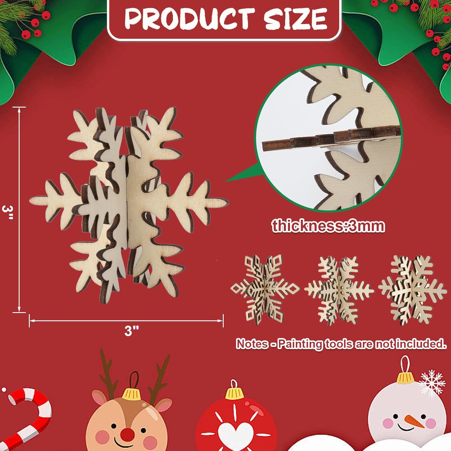unfinished wood snowflake cutout