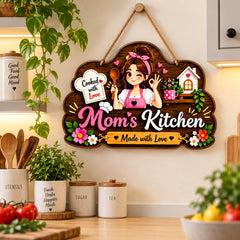 Wooden kitchen wall hanging sign for home