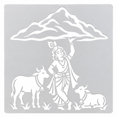 govardhan mountain painting stencil for diy art