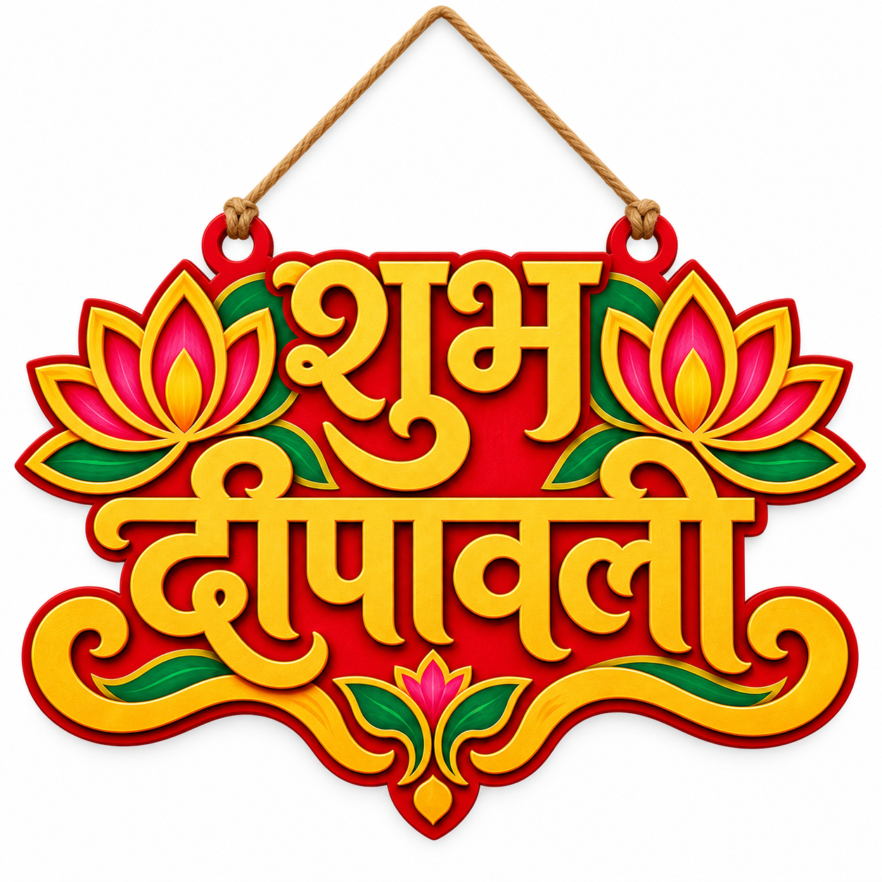 Happy Diwali wooden door hanging