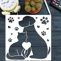 pet theme wall decor stencil