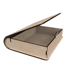 American Elm 2 Piece Wooden Book Box Set Lockable Storage Organizer for Home Office Decor