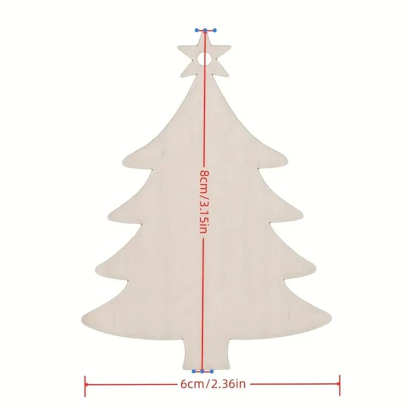 White Christmas tree-shaped object with measurements on a white background