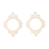Two beige metal gaskets on a white background