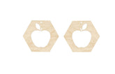 Cliths 10 Pcs Hexa Apple Wood Earring Blanks Unfinished MDF Pendants for DIY Jewelry Making