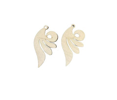 Cliths 8 Pcs Wooden Swirl Feather Earring Blanks Unfinished MDF Pendants for DIY Jewelry Making