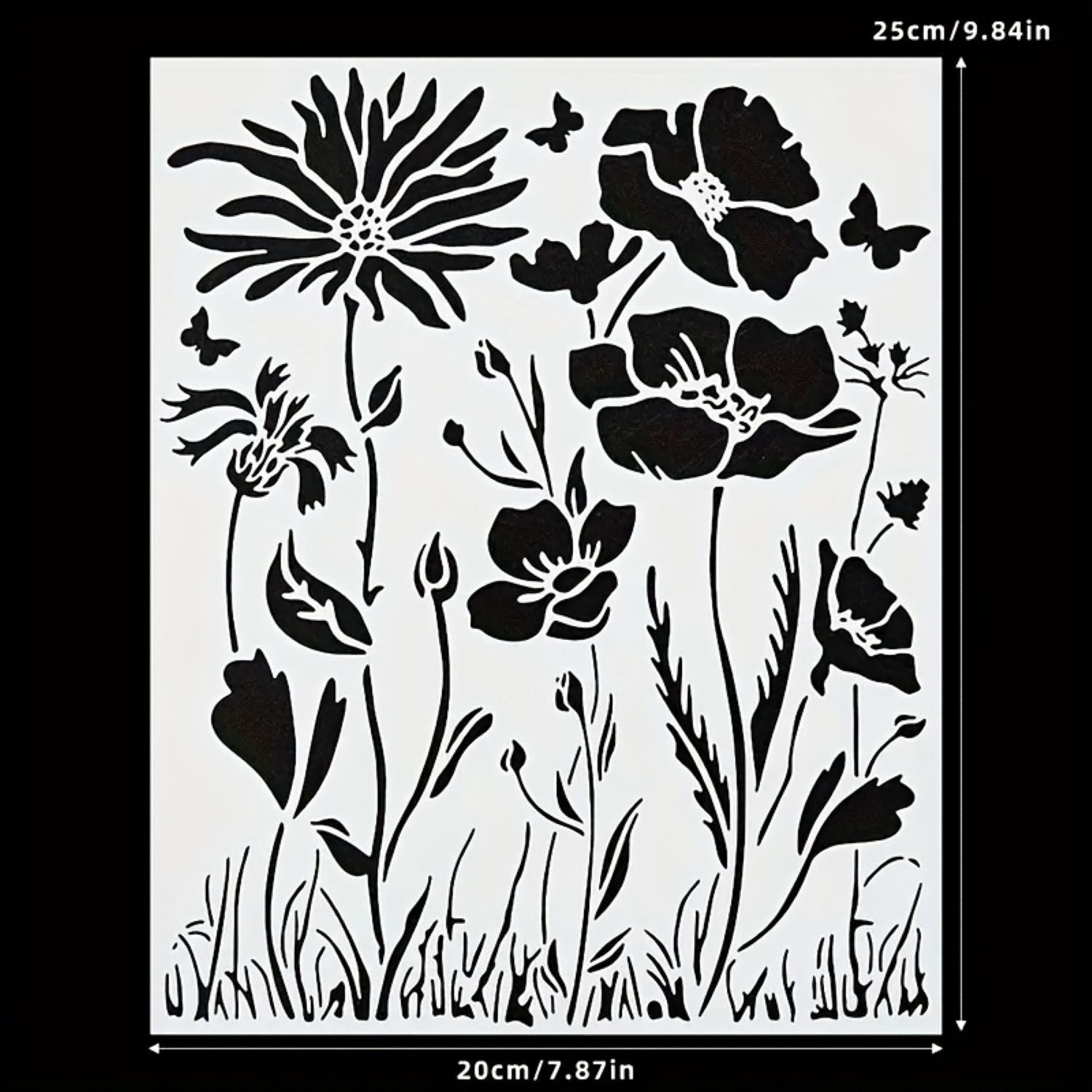 Floral wall painting stencil