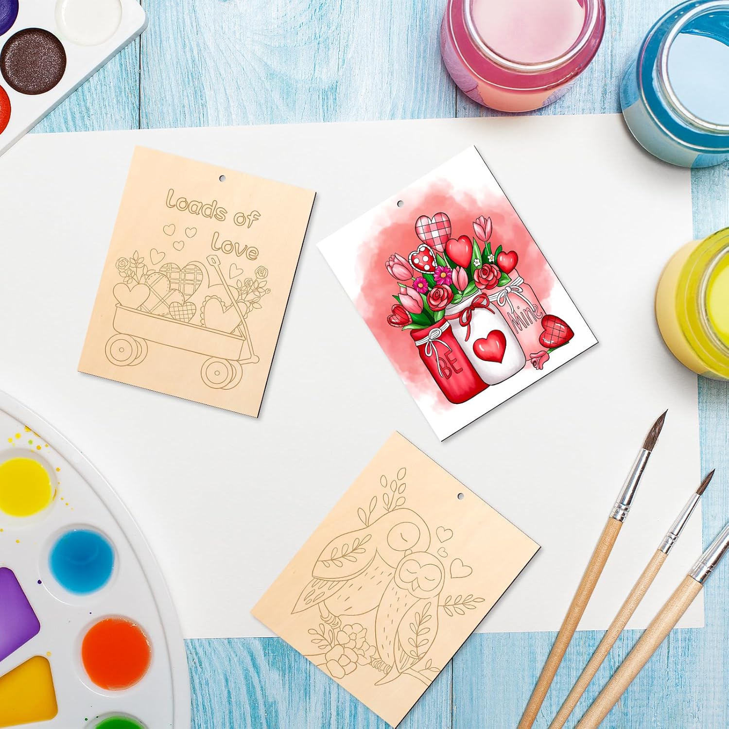 paintable heart wood shapes