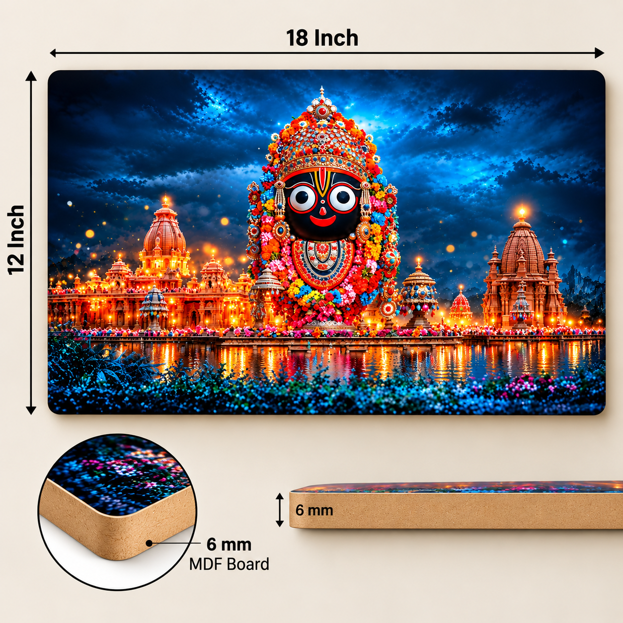 Jagannath wall painting MDF ready to hang