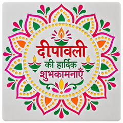 diwali wishes rangoli stencil for festive decoration