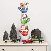 Christmas winter cup door hanging set