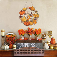 autumn pumpkin wood base