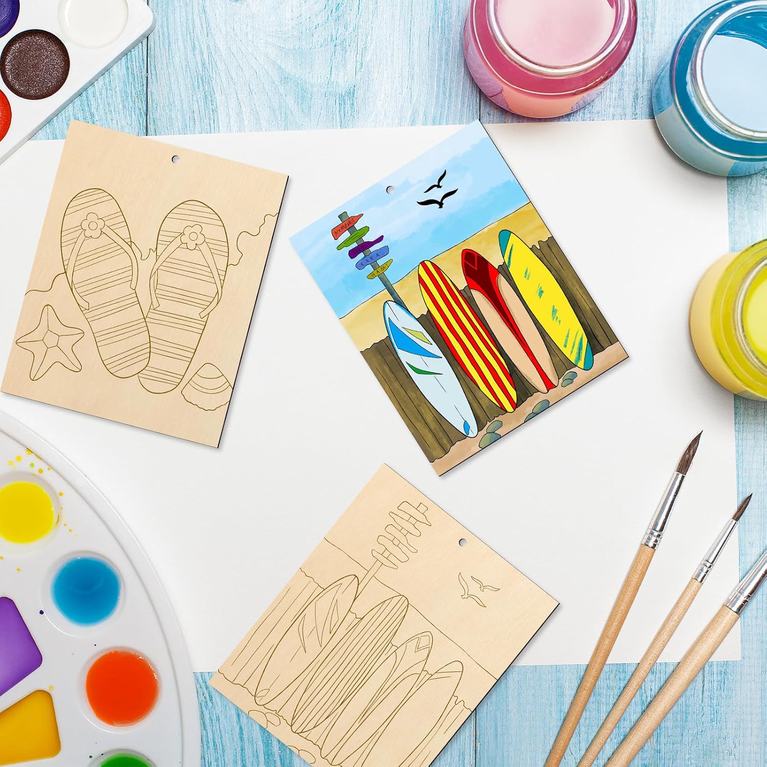 paintable wood beach shapes