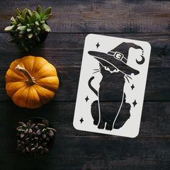 witch hat cat stencil for crafts