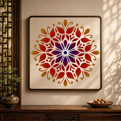 mandala flower stencil for diwali wall decoration