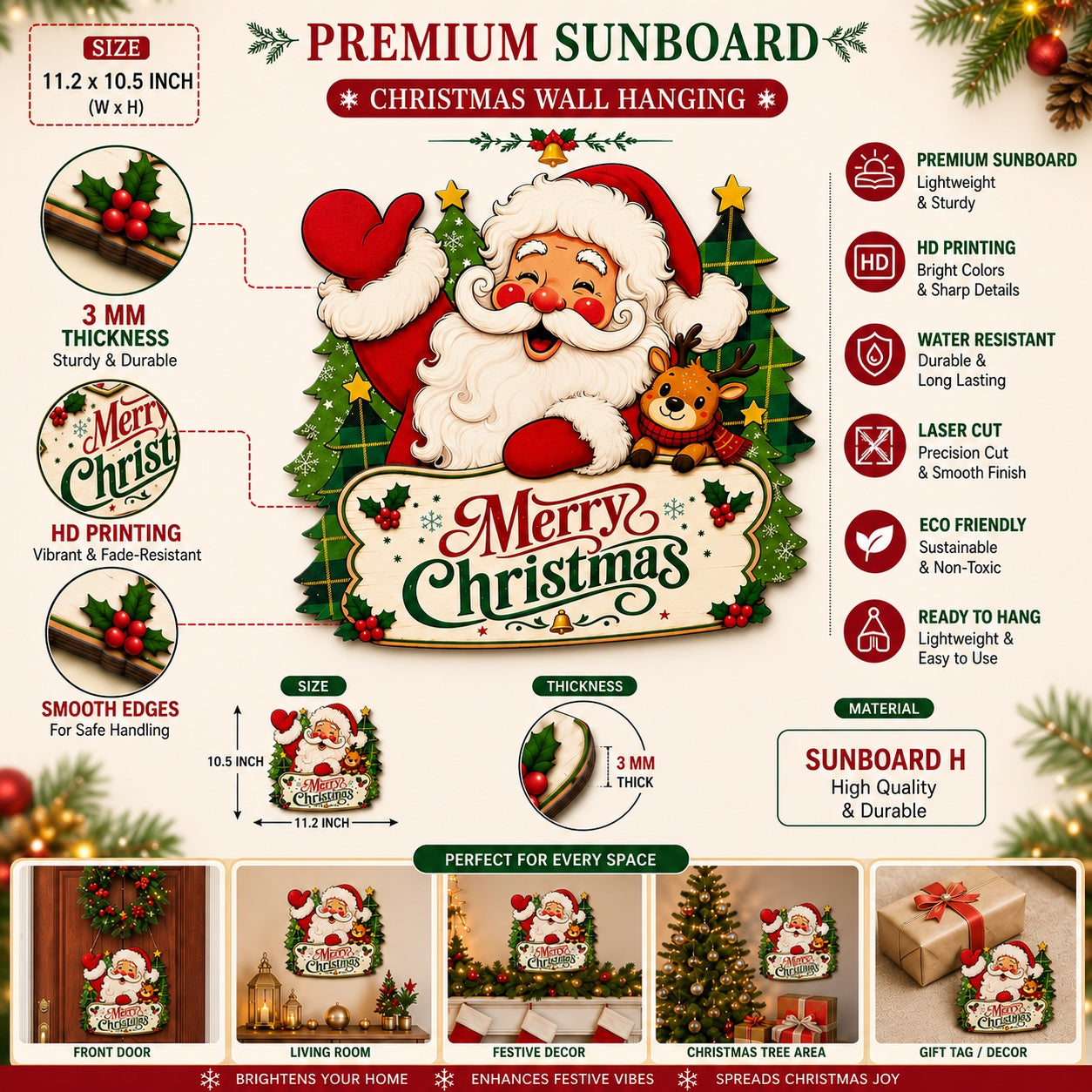 ready to hang Christmas door decor