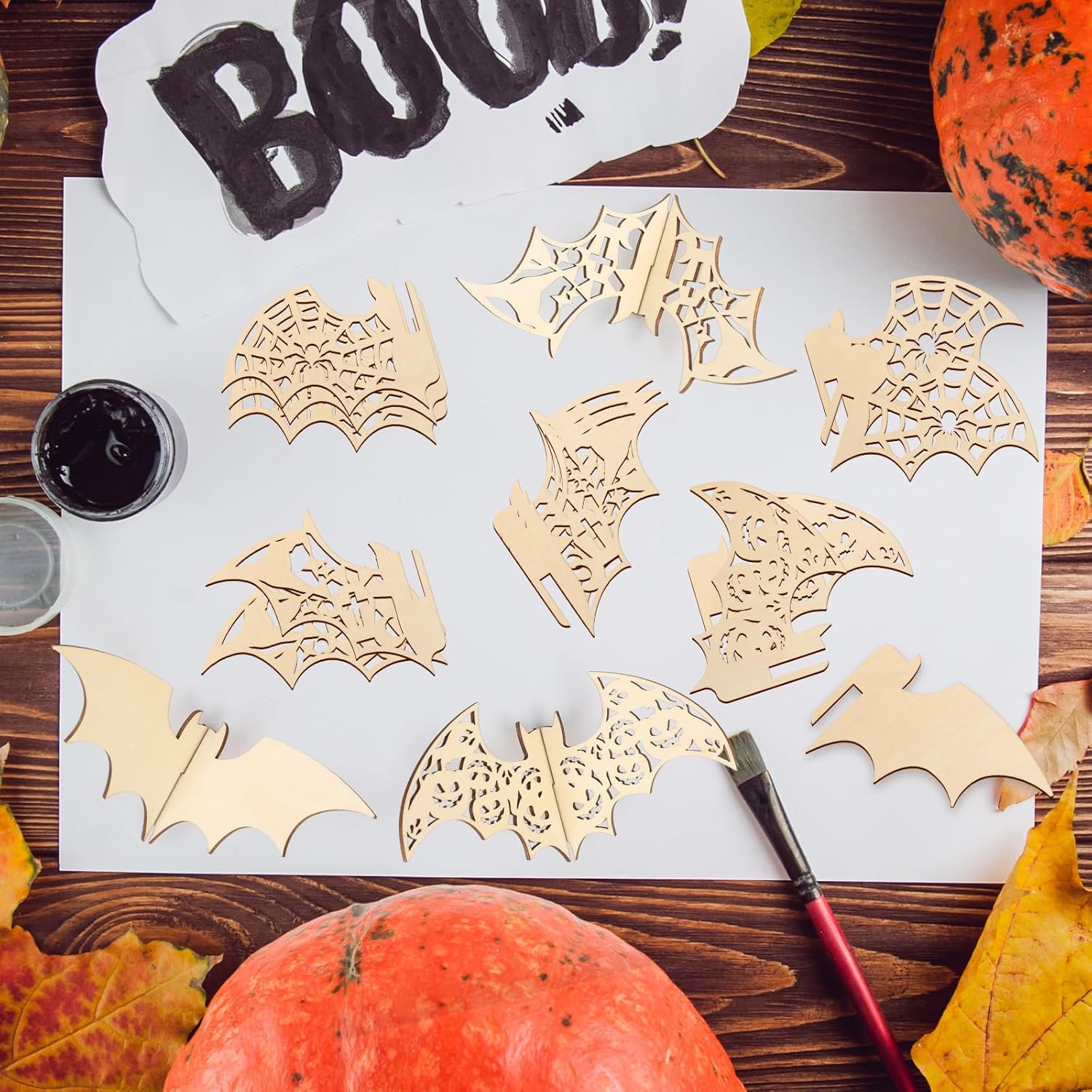 halloween craft wood shapes