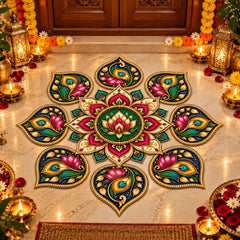 9 piece detachable MDF rangoli set