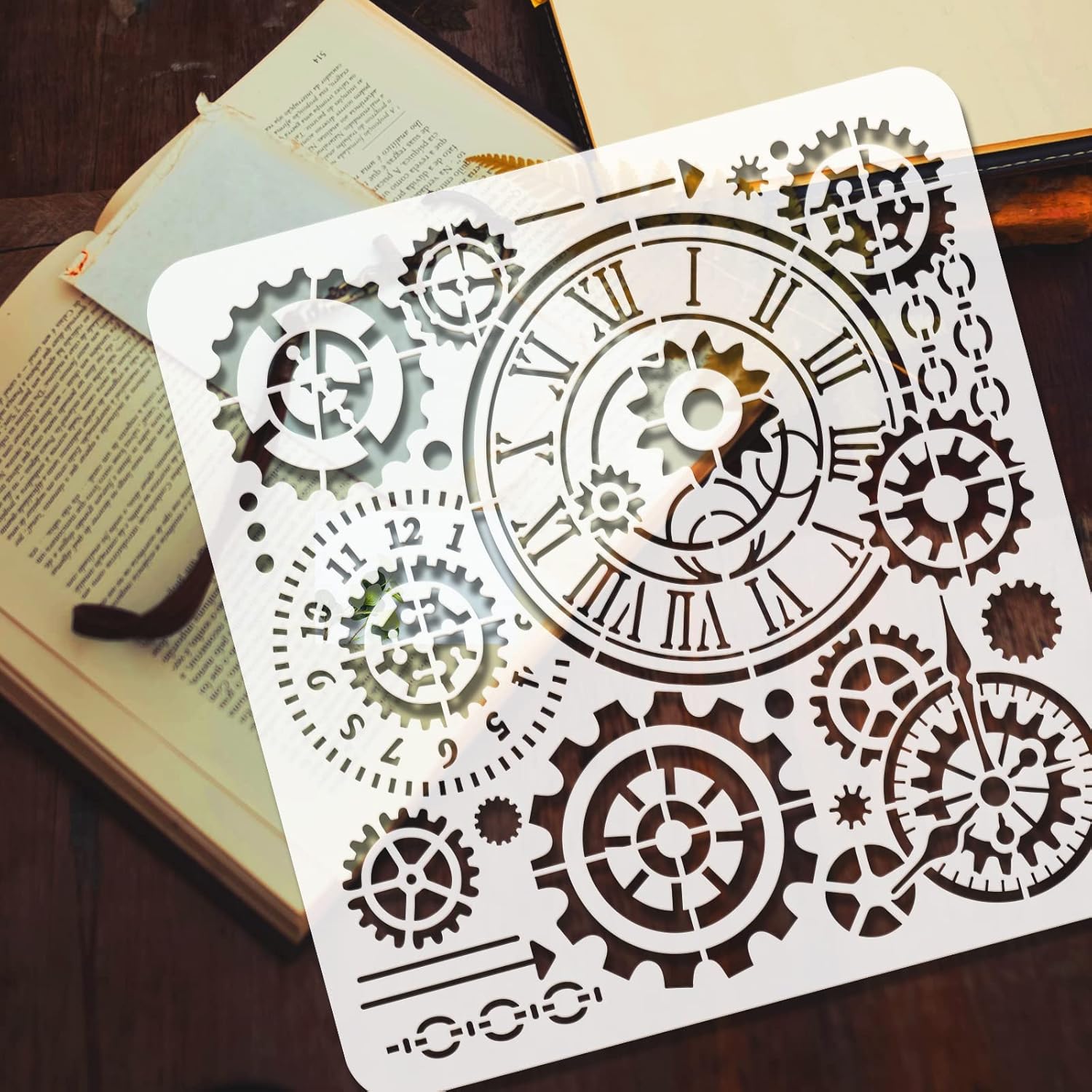 clock gear stencil