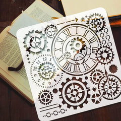 clock gear stencil