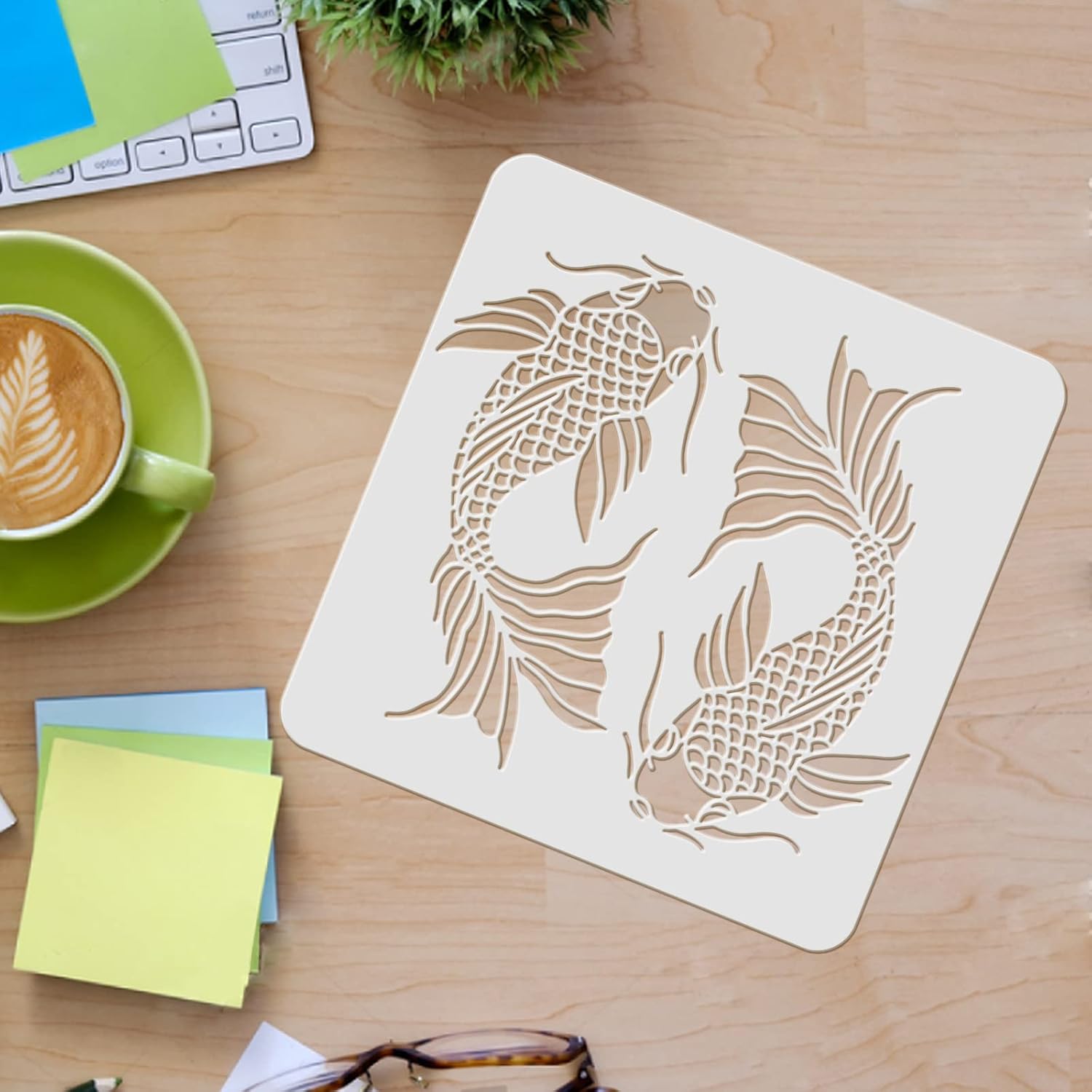 koi fish stencil template