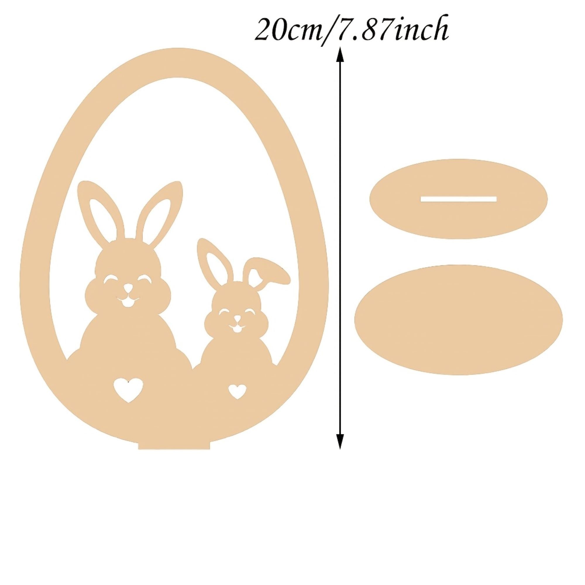 small wooden bunny egg frame stand Easter centerpiece decor