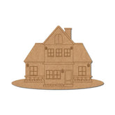 American Elm House Shape MDF Cutout Pre Marked Wooden House for DIY Crafts, Wall Decor & Painting Projects Unfinished Craft Board