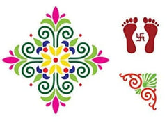American Elm MDF Cutout Rangoli Stencil for Diwali Decor, DIY Painting Craft, Pine MDF Floor & Wall Decoration, Ideal for Festive Home Décor