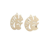 Cliths 8 Pcs Wooden Squirrel Earring Blanks Unfinished MDF Animal Pendants for DIY Jewelry Making